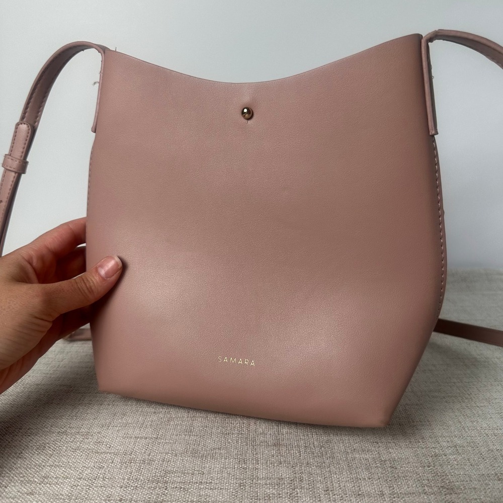 Anthropologie Samara Dusty Rose Pink Vegan Leather Shoulder Crossbody Bag